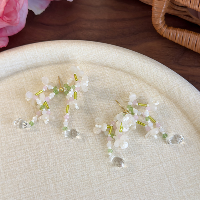 플로럴 비즈 탈셀 귀걸이