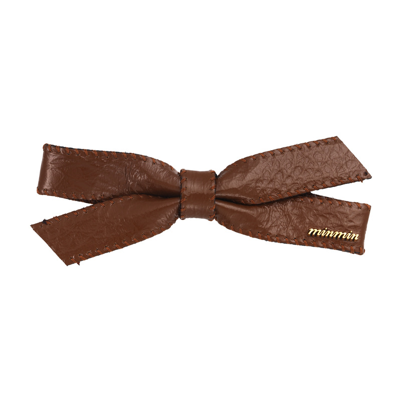 Kožená Spona do Vlasů Kachní Zobák s Mašlí