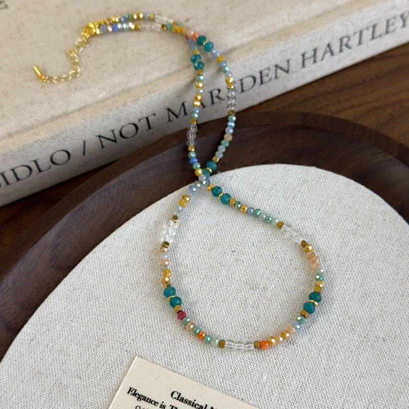 Вінтажна Ручна Робота Кольорового Кришталевого Намиста-чокер