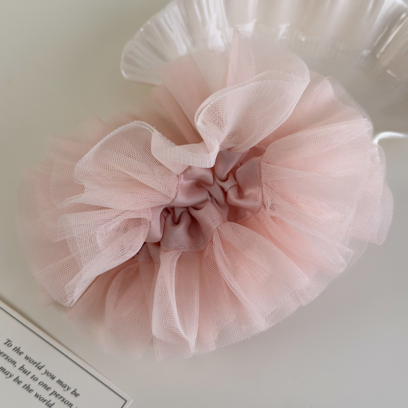 ピンク繊細レースプリンセスバレエスクランチー