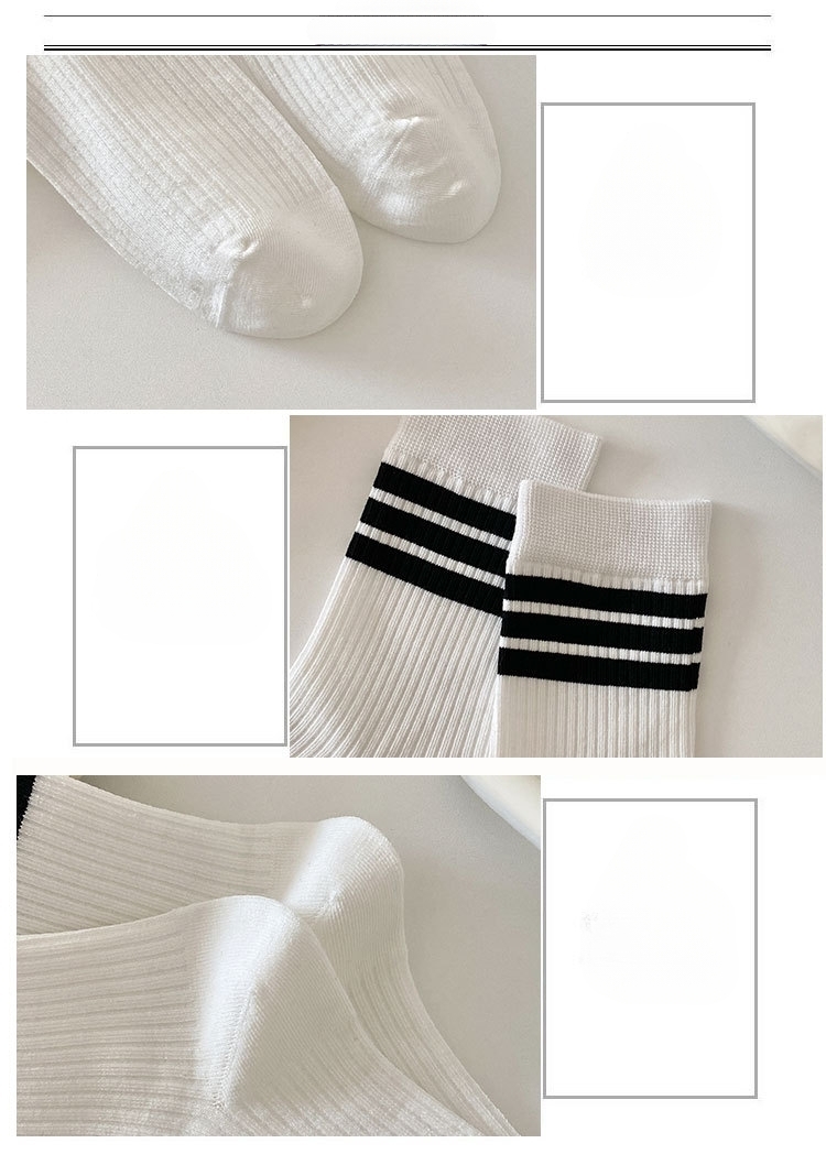 Meias Femininas Meia-Canela Listradas