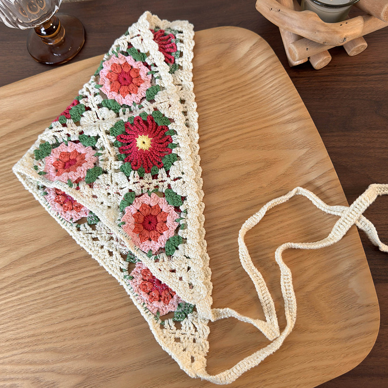 Floral Knit Head Scarf