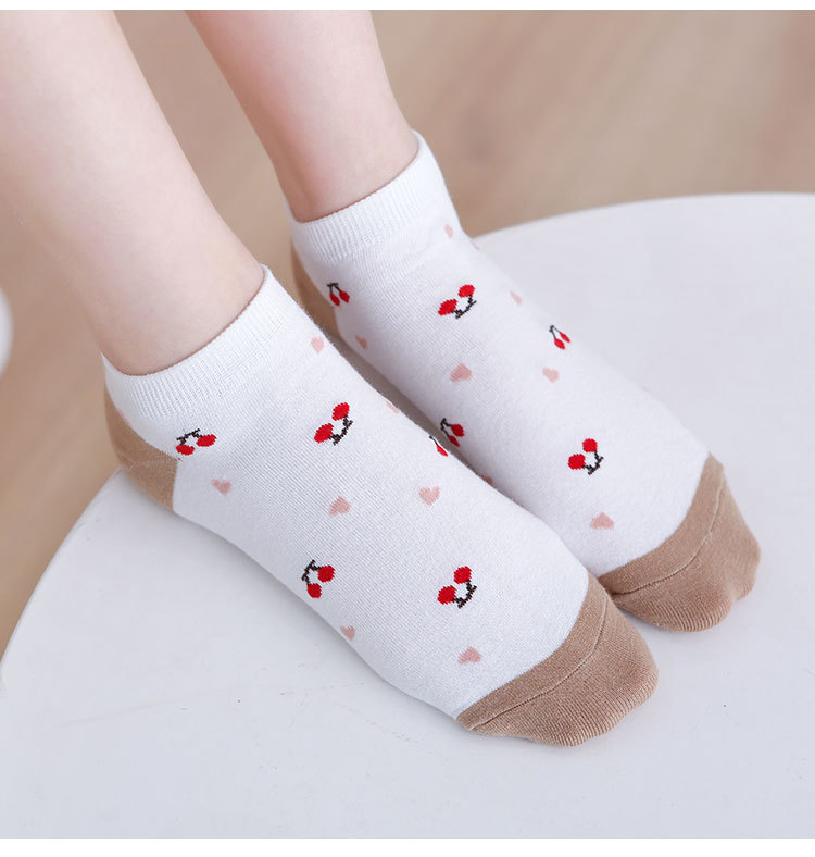 Жіночі низькі шкарпетки з фруктовим принтом