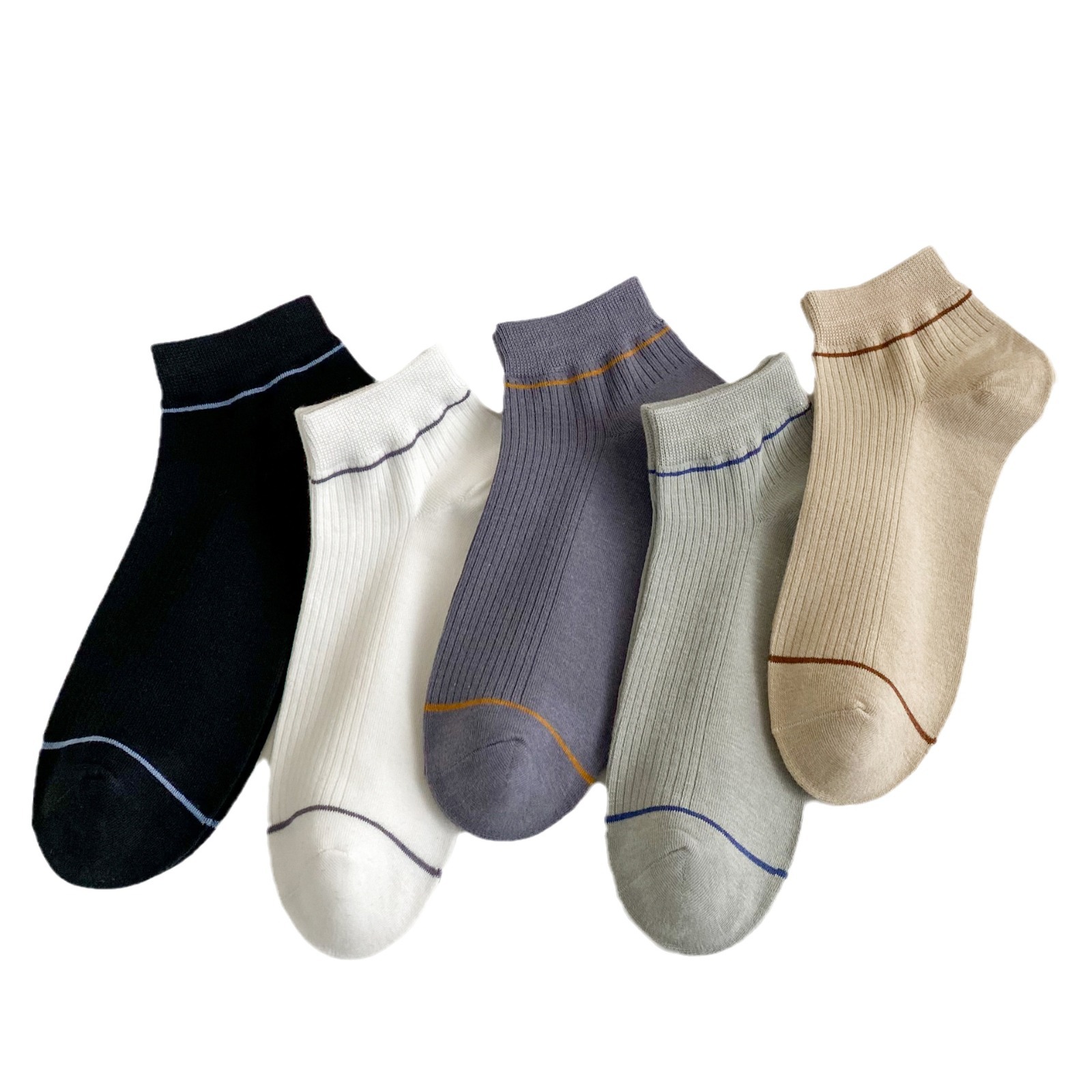 Meias de Algodão Caneladas para Homem Invisíveis