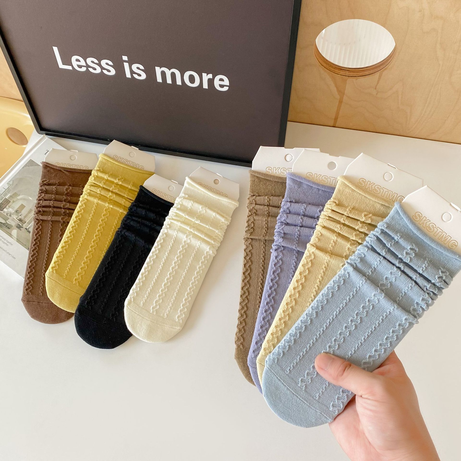 Meias de Algodão com Ponto de Tricô