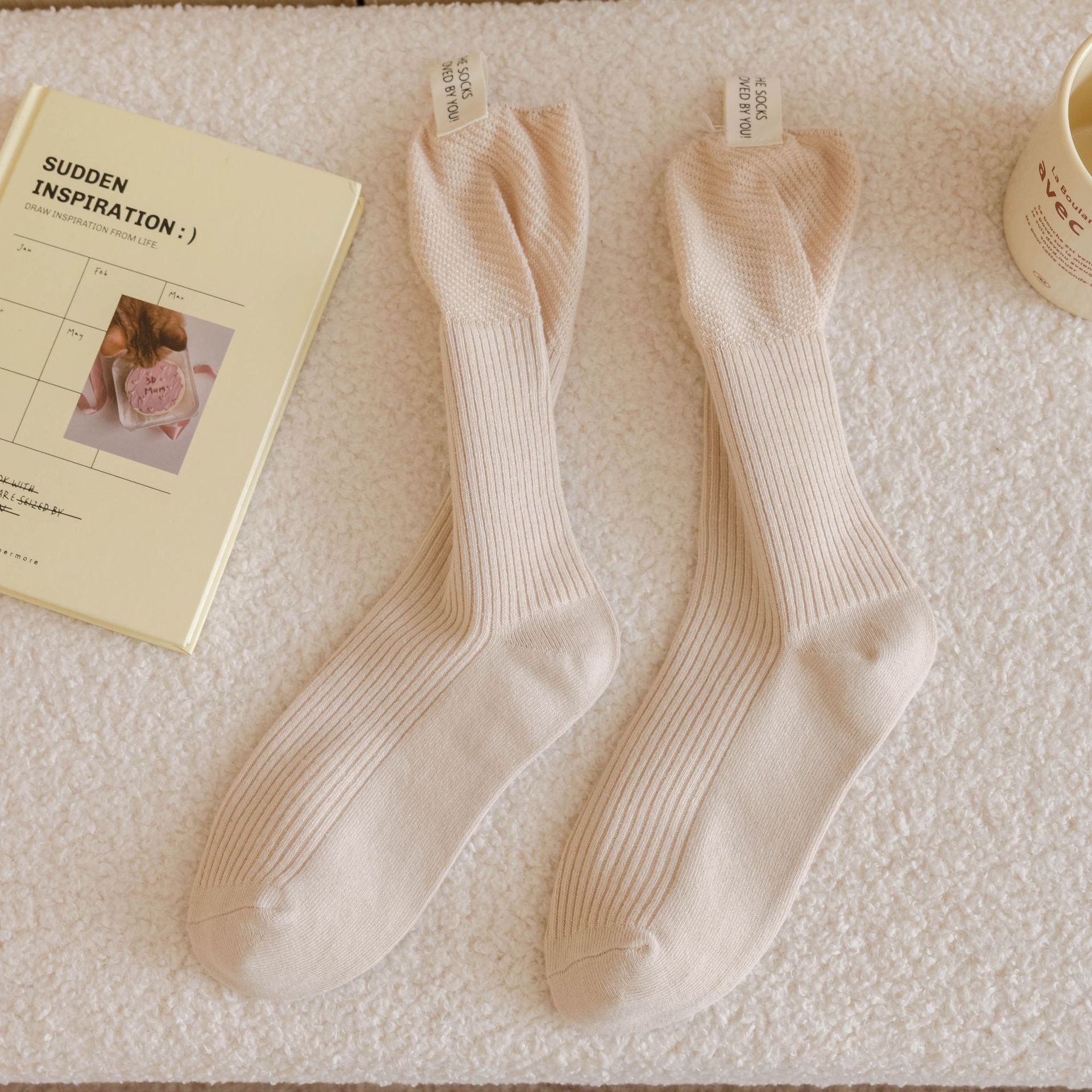 Meias Mid-Calf de Algodão