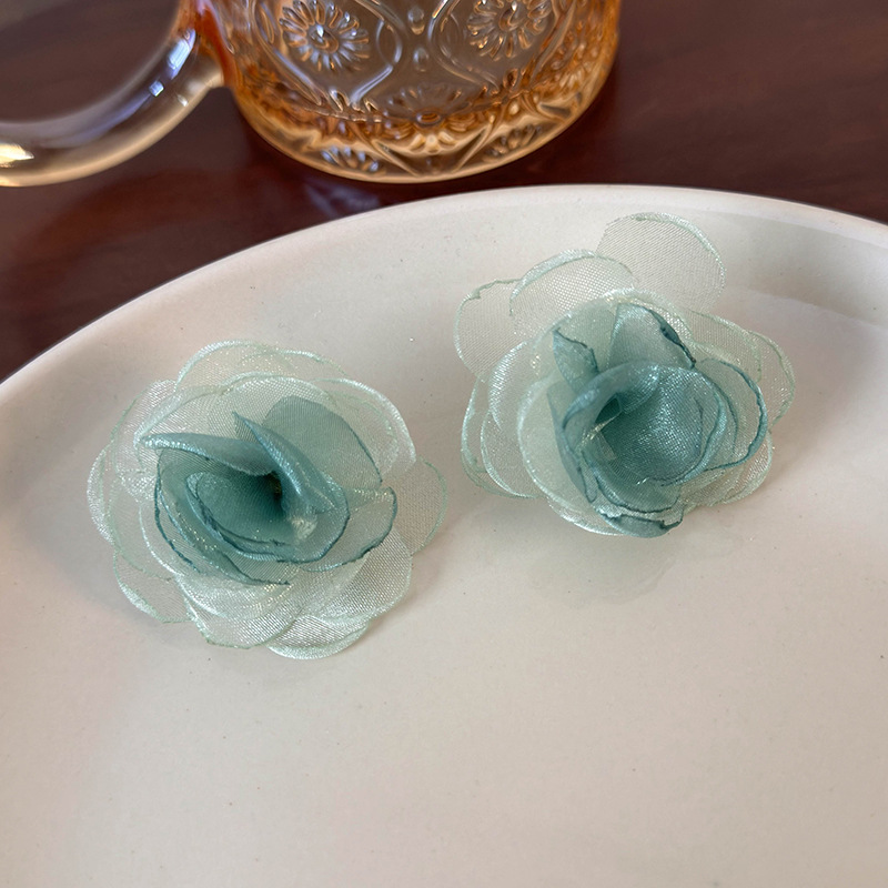 메쉬 플라워 이어링