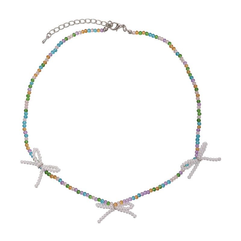 Set Collier et Bracelet Perles avec Noeud