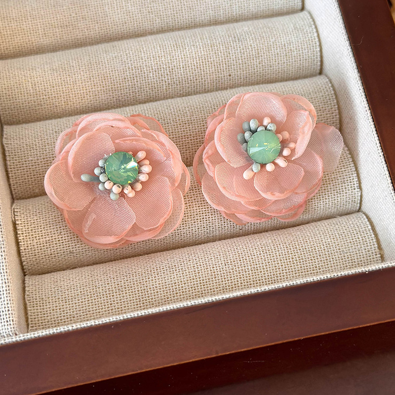 메쉬 플라워 이어링