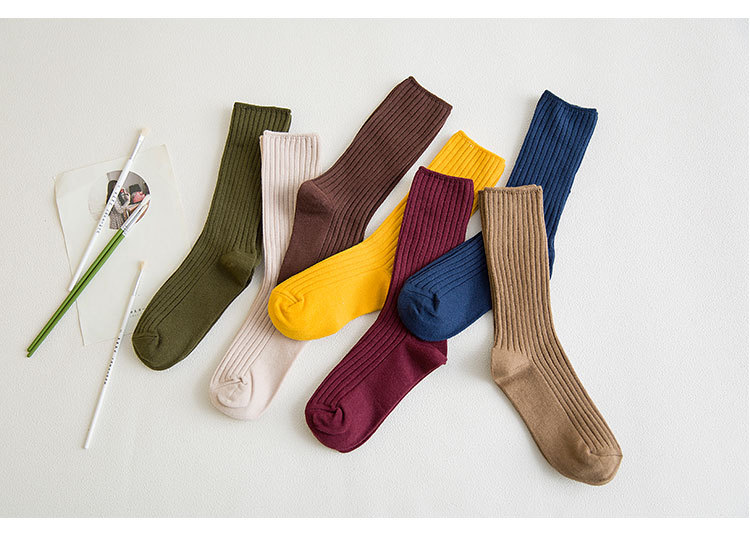 Meias Cáqui de Algodão para Mulheres