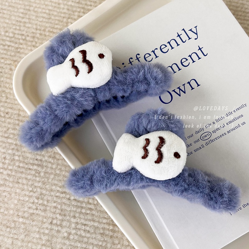 Blauer Goldfisch Plüsch Haarklemme