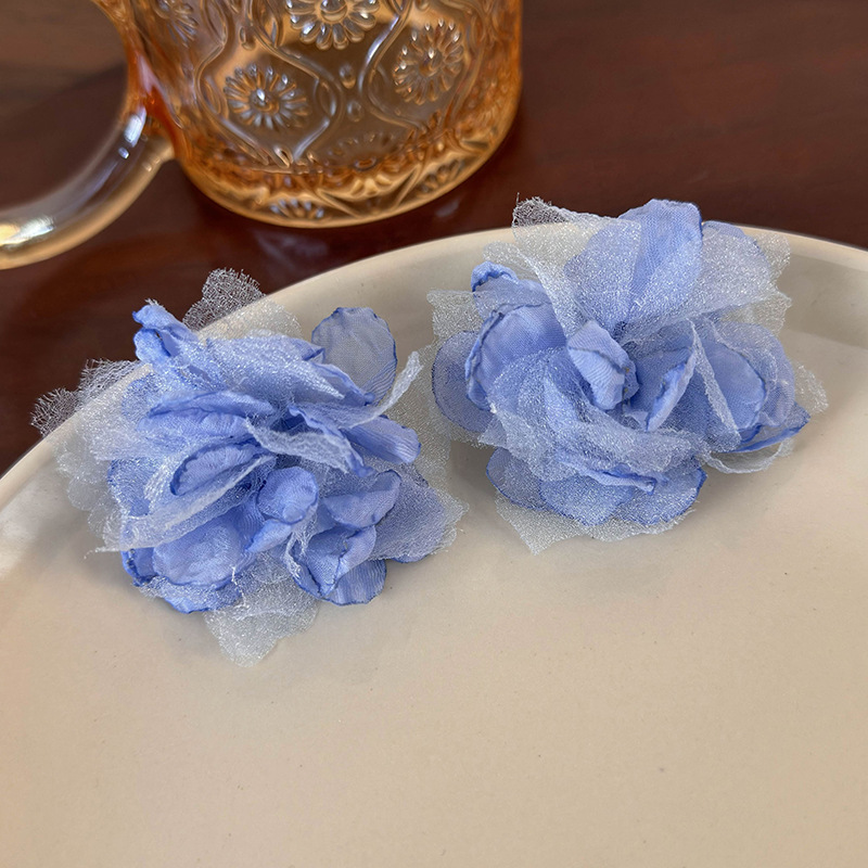 메쉬 플라워 이어링