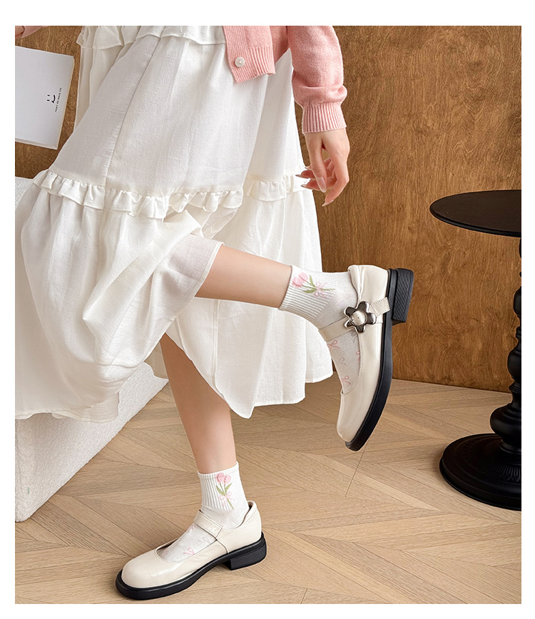 Meias Tornozelo Femininas Florais