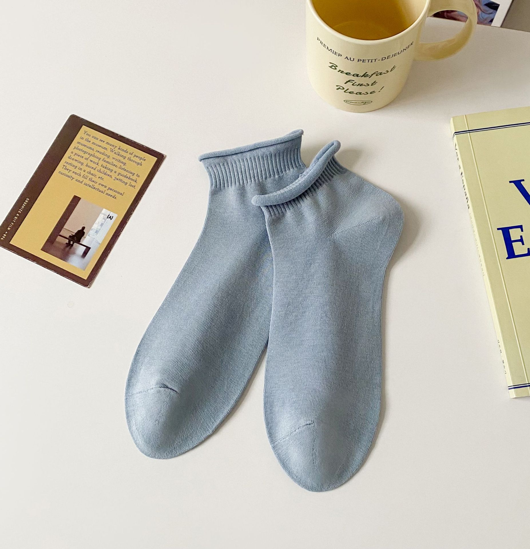 レディース通気性コットンノーショーソックス