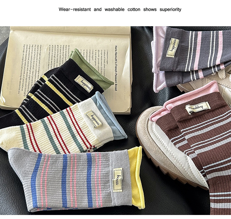 Dámské Žebrované Pruhované Podkolenky Slouch