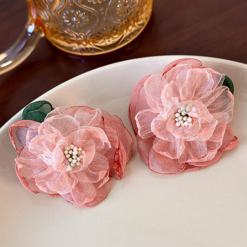 메쉬 플라워 이어링