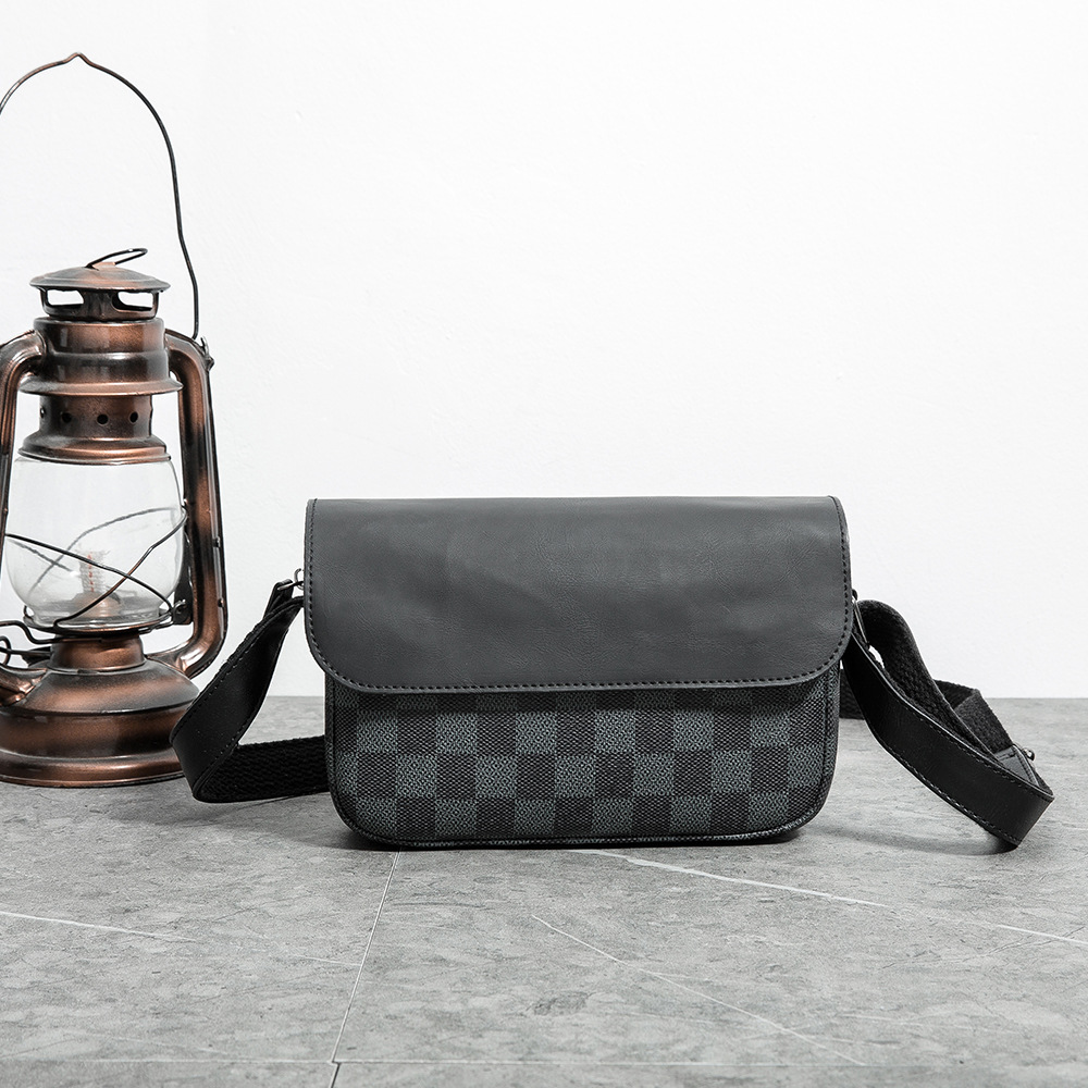 Men's Plaid Crossbody Bag