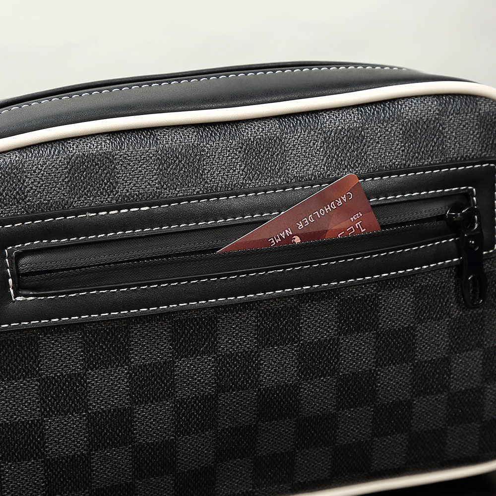 Heren Schoudertas met Ruitpatroon