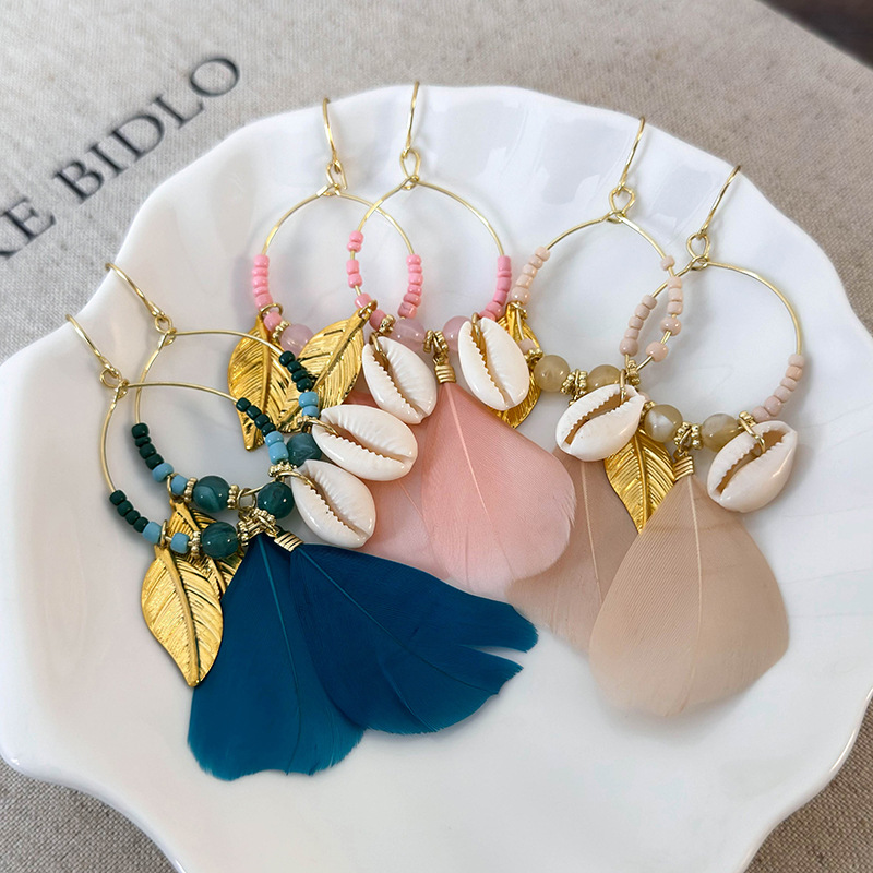 Богемные Серьги с Перьевыми Кистями