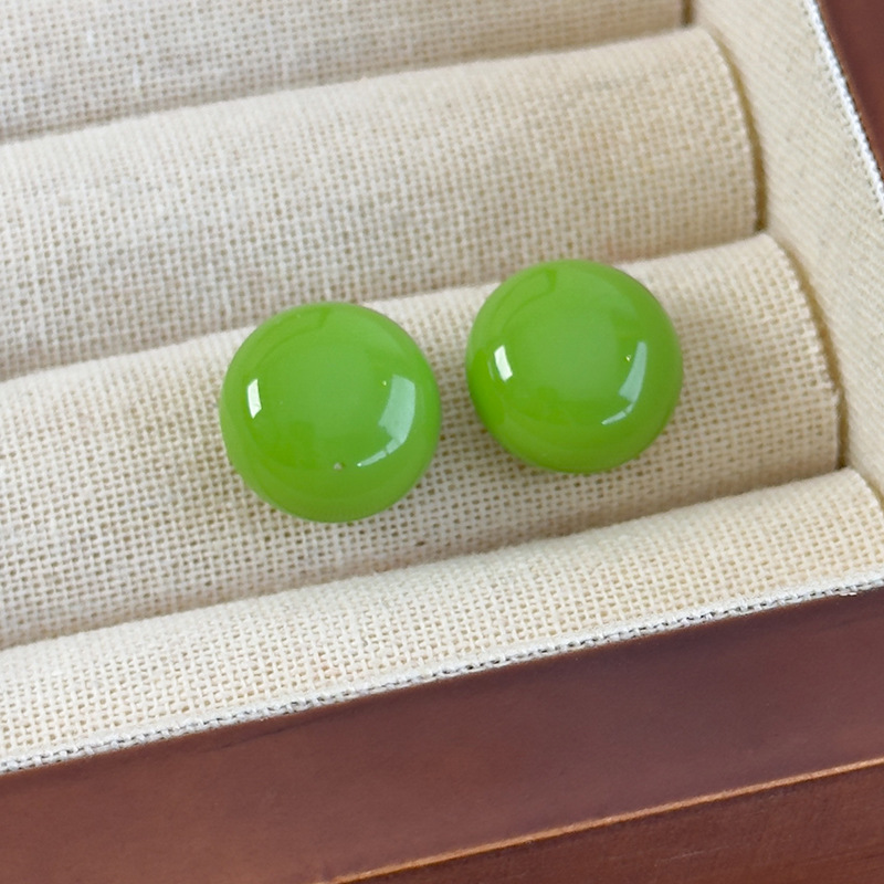 레진 오벌 볼 귀걸이