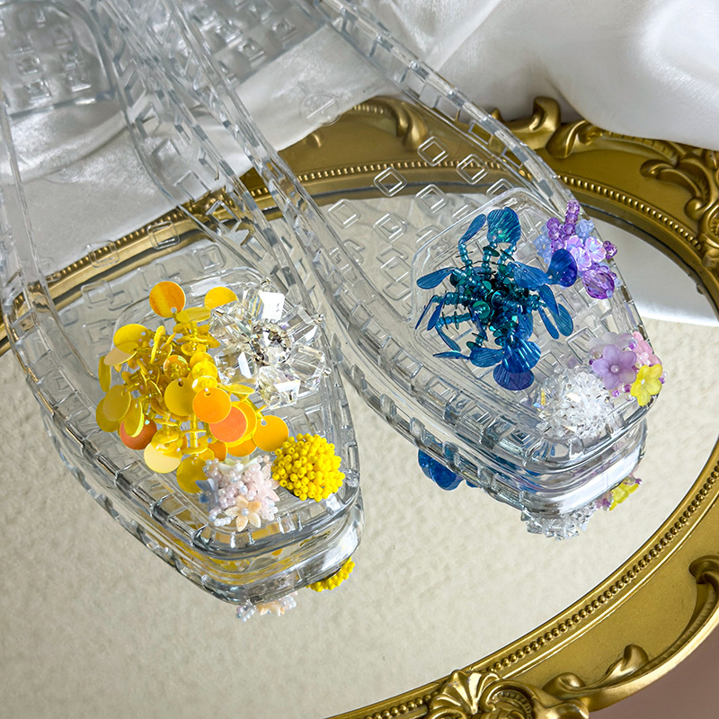 Adornos de Zapatos de Flor de Cristal