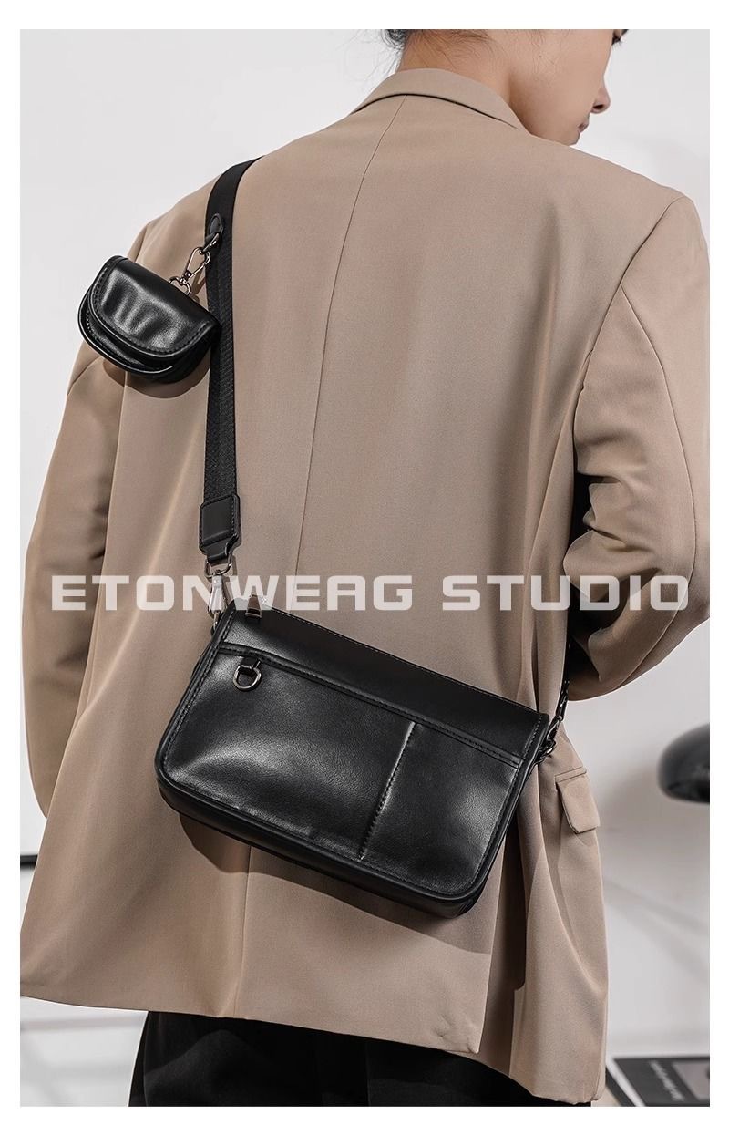 Borsa a tracolla vintage 2-in-1 per fotocamera uomo