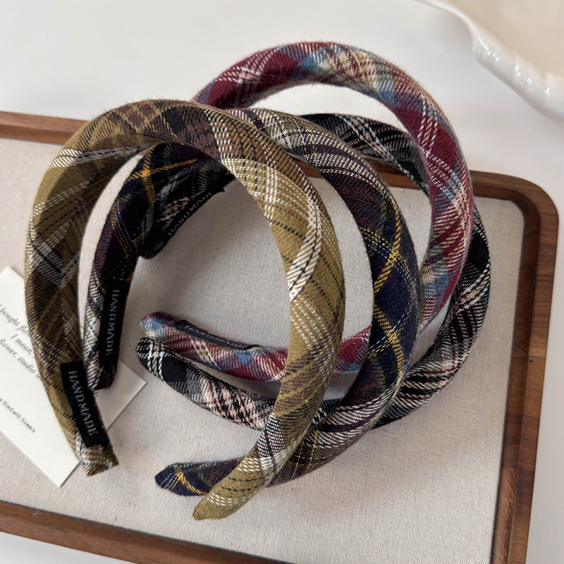 Cinta Ancha Preppy de Cuadros Vintage