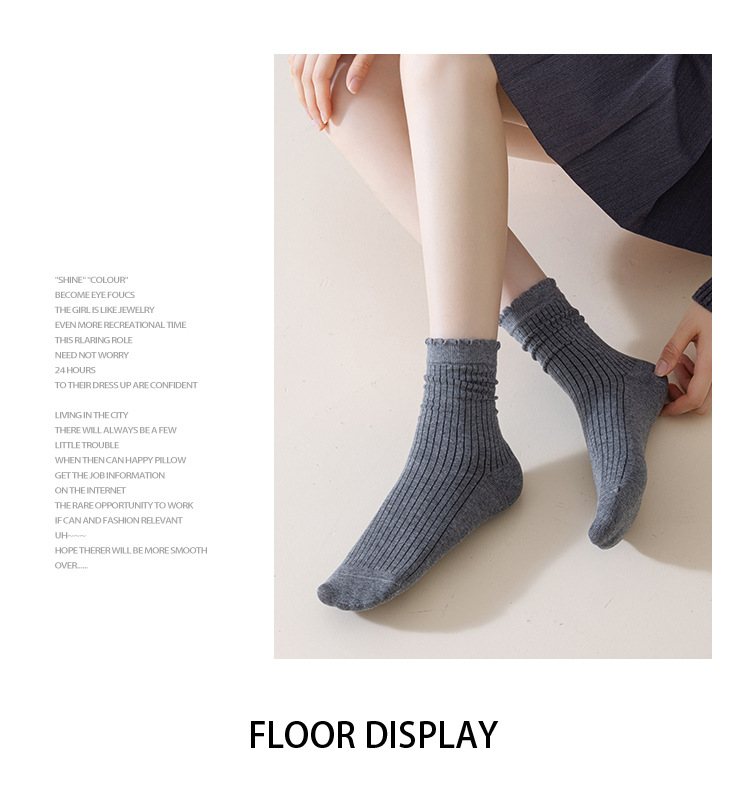 Meias Tombadas com Borda Folhos para Mulher