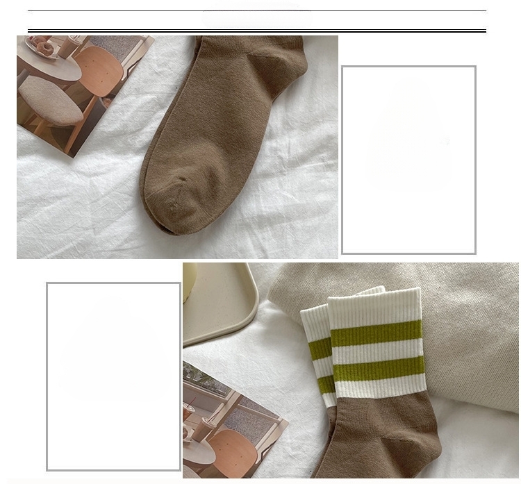 Meias Mid-Calf com Bloco de Cor para Mulheres