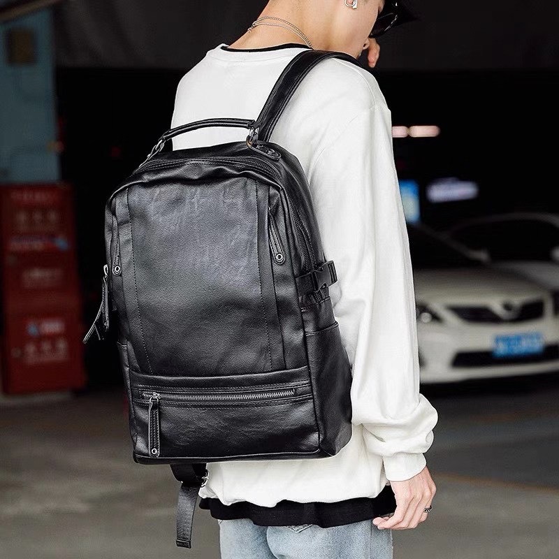 소프트 가죽 대용량 여행 백팩