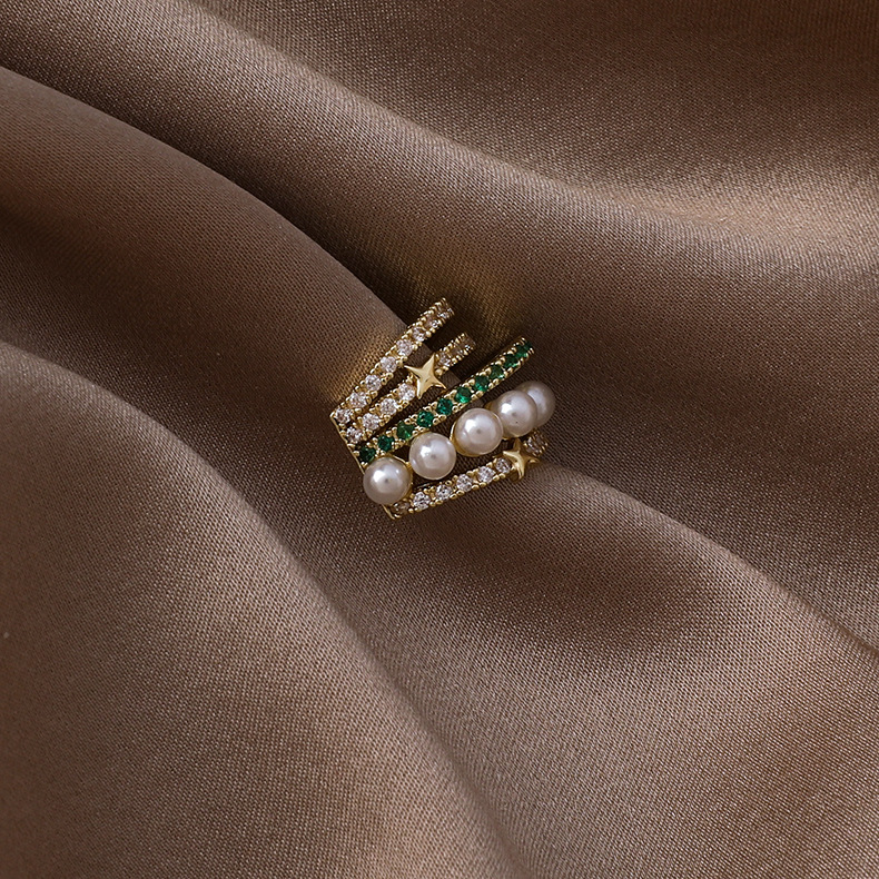 マルチレイヤーサークルクリップオンイヤリング