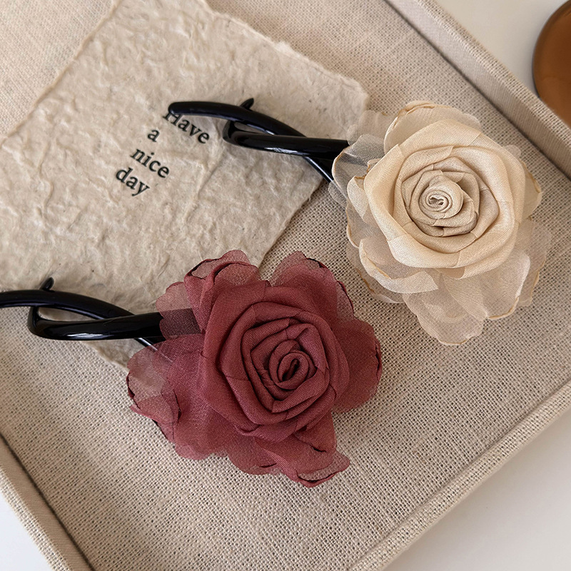 Grampos e Elásticos para Cabelo Flores de Rosa