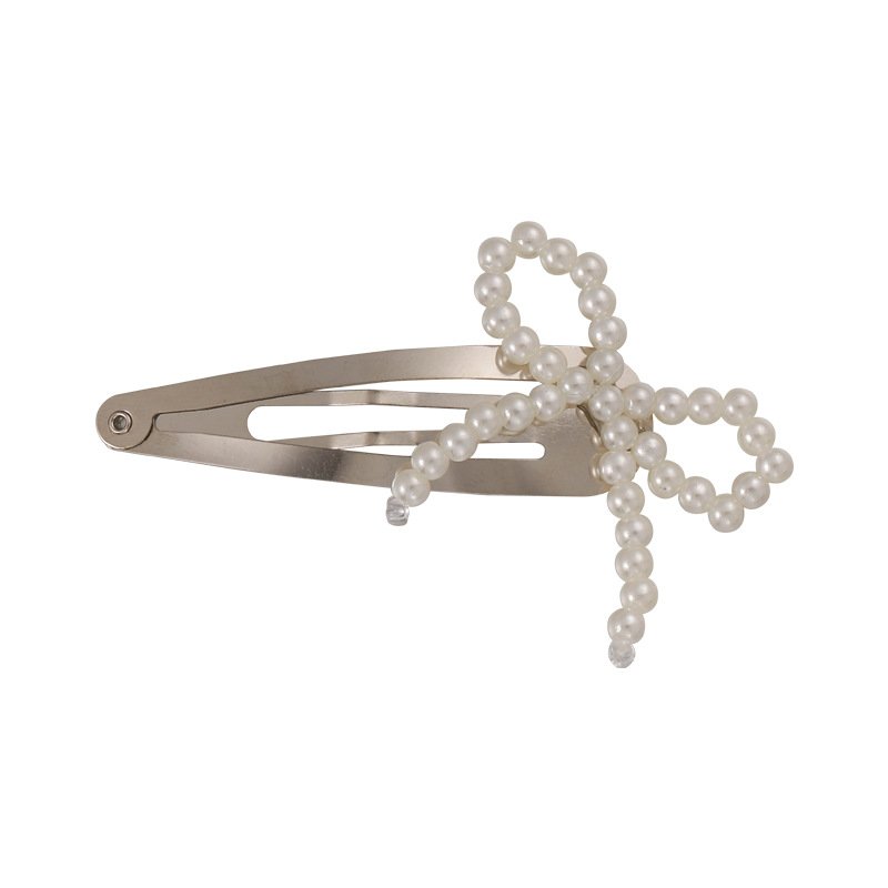 Barrette avec Nœud et Perle Imitation