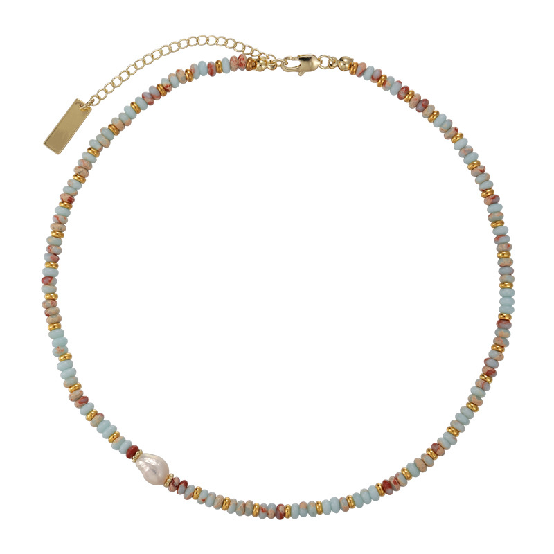 Colorful Beaded Pearl Necklace