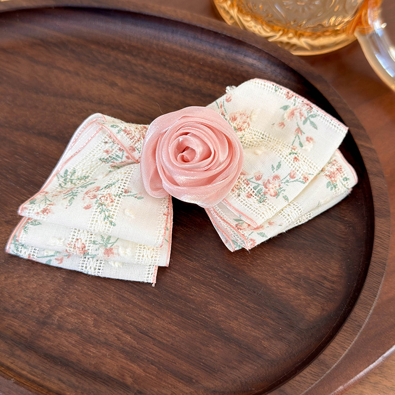 Pince à Cheveux Rose Florale