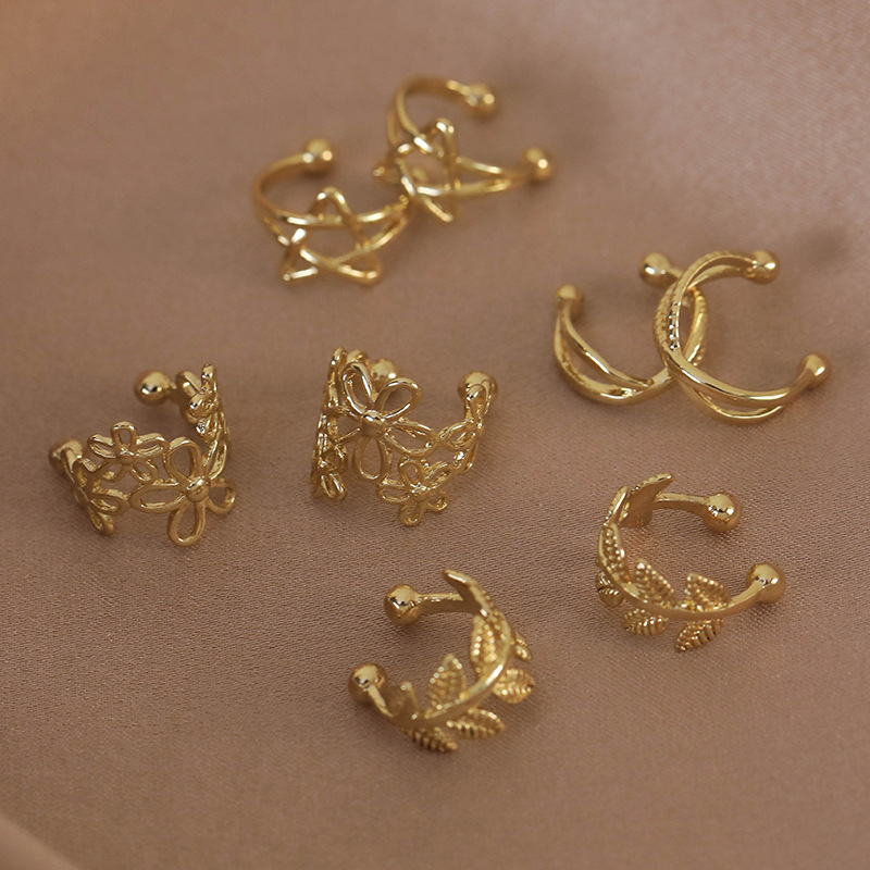 Leaf and Flower Ear Cuffs