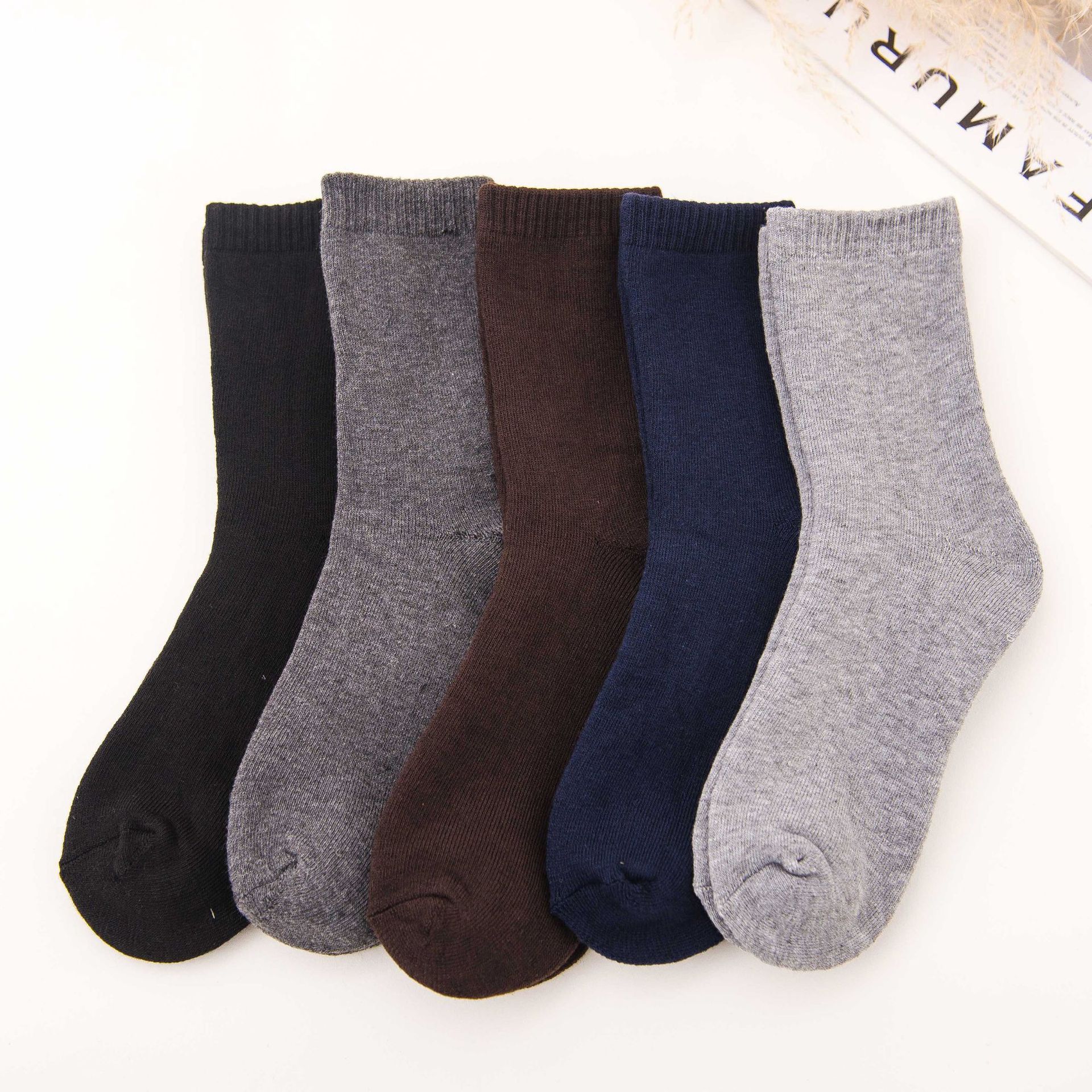 ถุงเท้าผู้ชาย Mid-Calf บุฟลีสเทอร์รี่