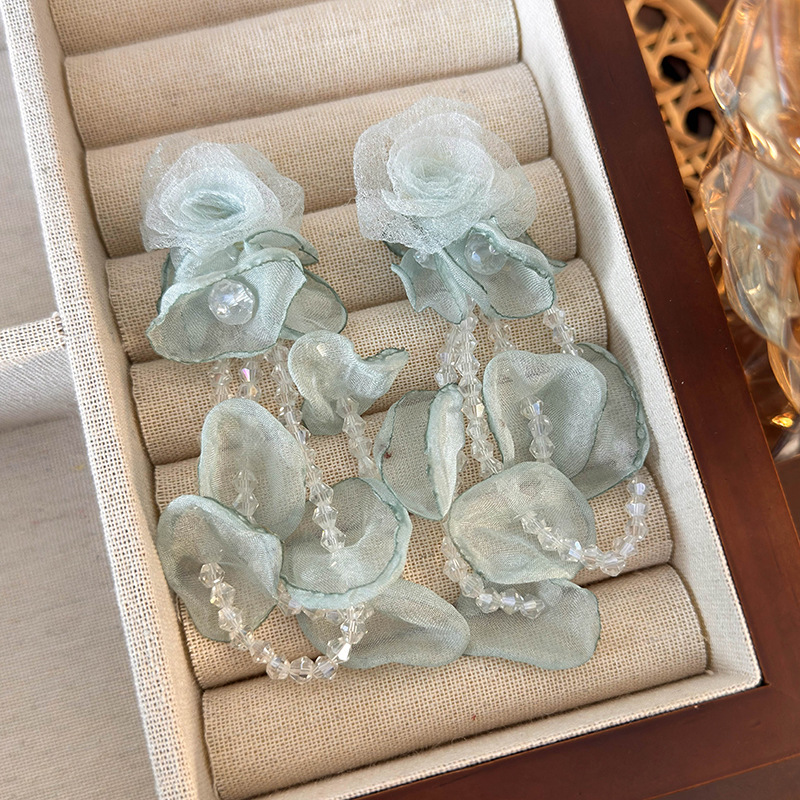 메쉬 플라워 이어링