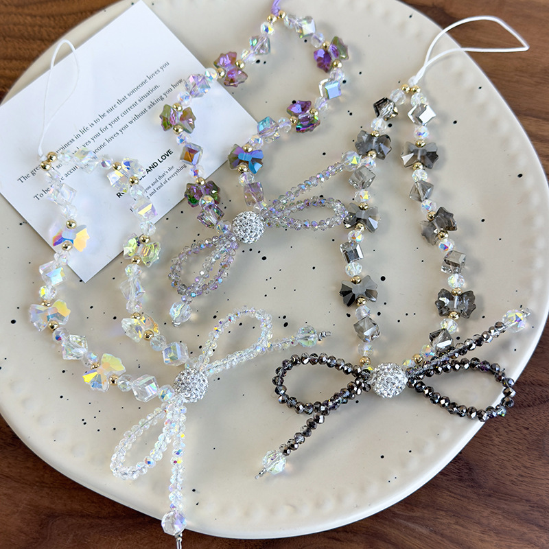 Crystal Bow Beaded Phone Strap
