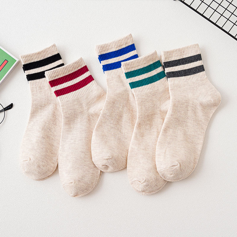 Женские Ребристые Носки с Двумя Полосками