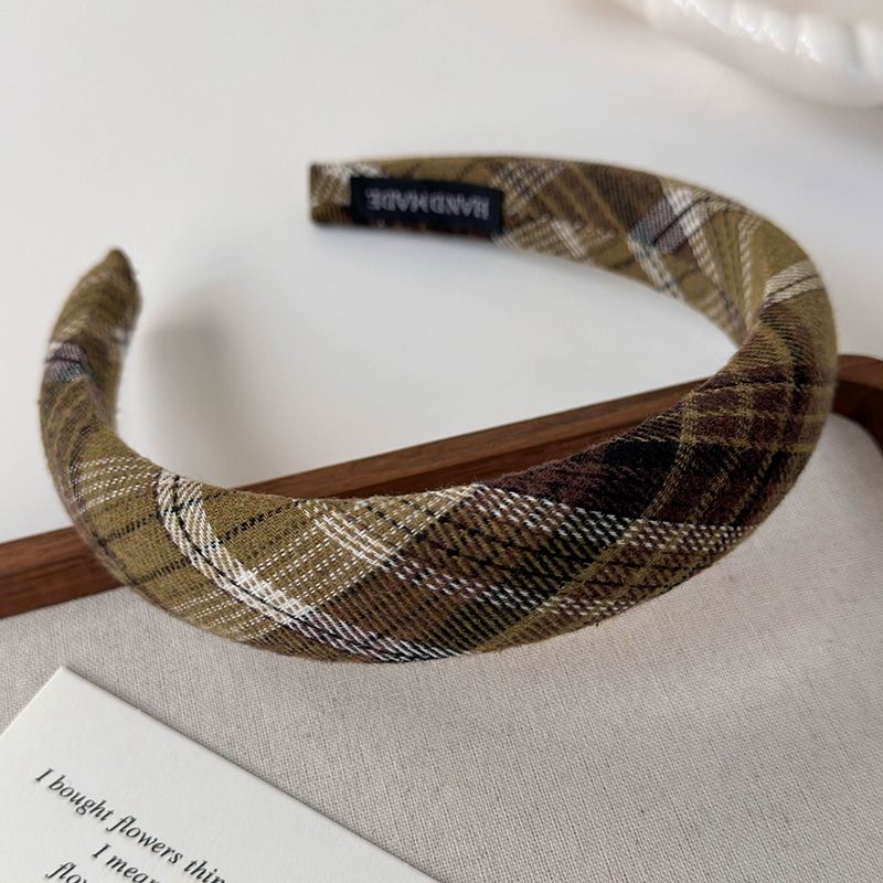 Cinta Ancha Preppy de Cuadros Vintage