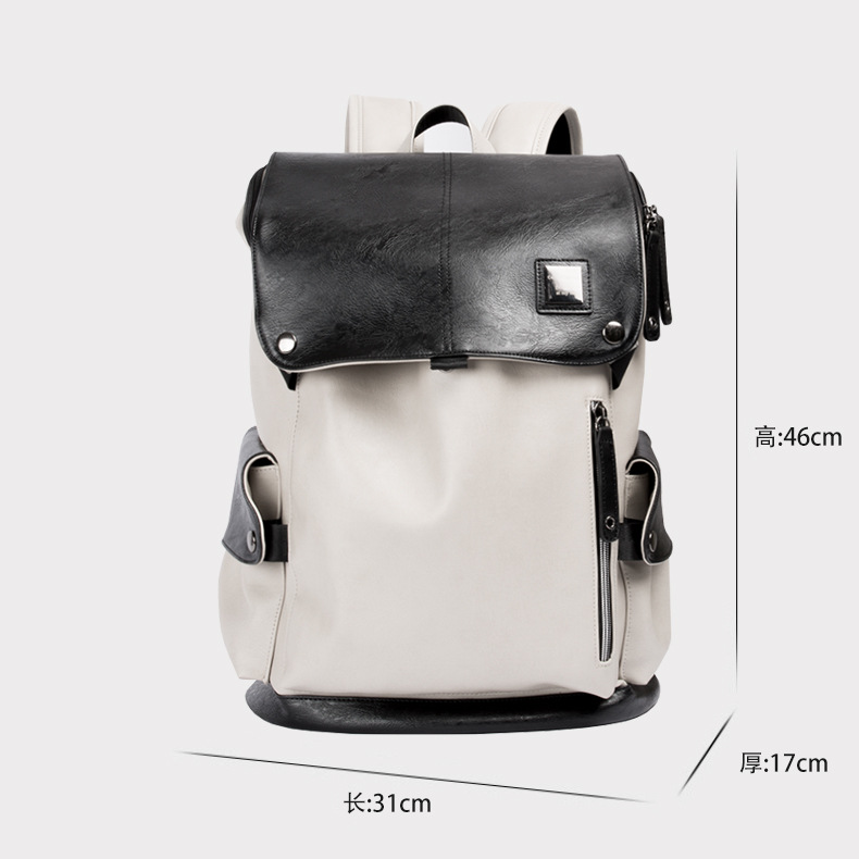남성 PU 가죽 백팩