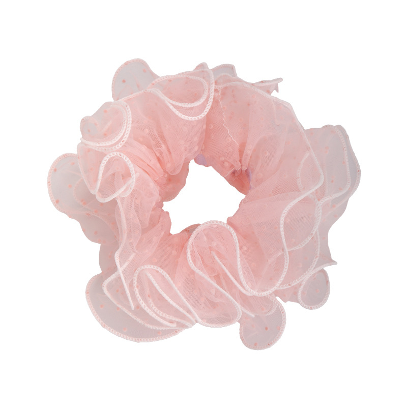 Siateczkowe Gumki do Włosów w Kropki z Falbankami