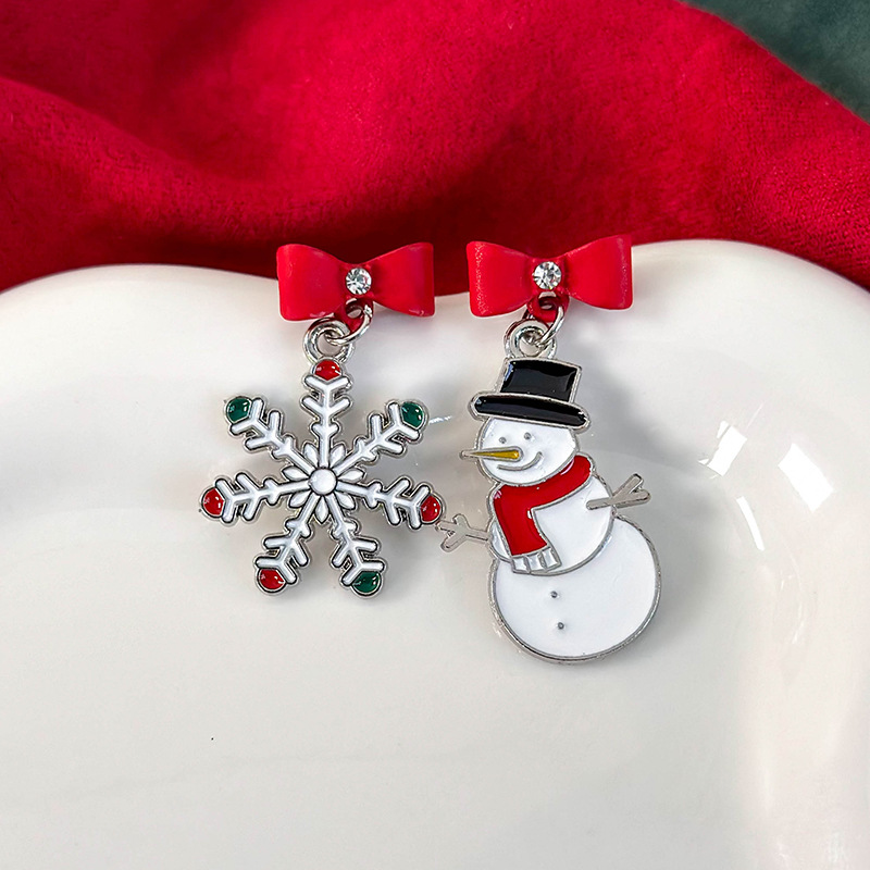 ต่างหูคริสต์มาสเงินเคลือบ