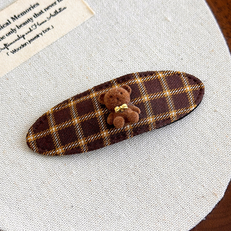 Pin para el Cabello de Osito de Peluche con Cuadros