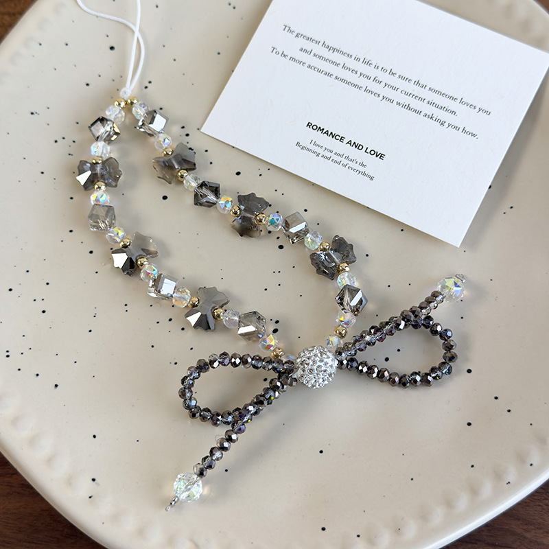 Crystal Bow Beaded Phone Strap
