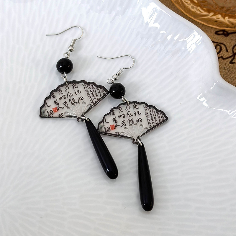 중국풍 나비 꽃 귀걸이