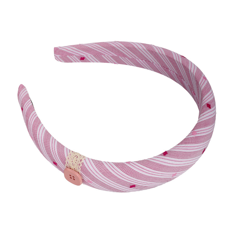 스트라이프 레이스 패브릭 헤어 타이와 헤어 밴드