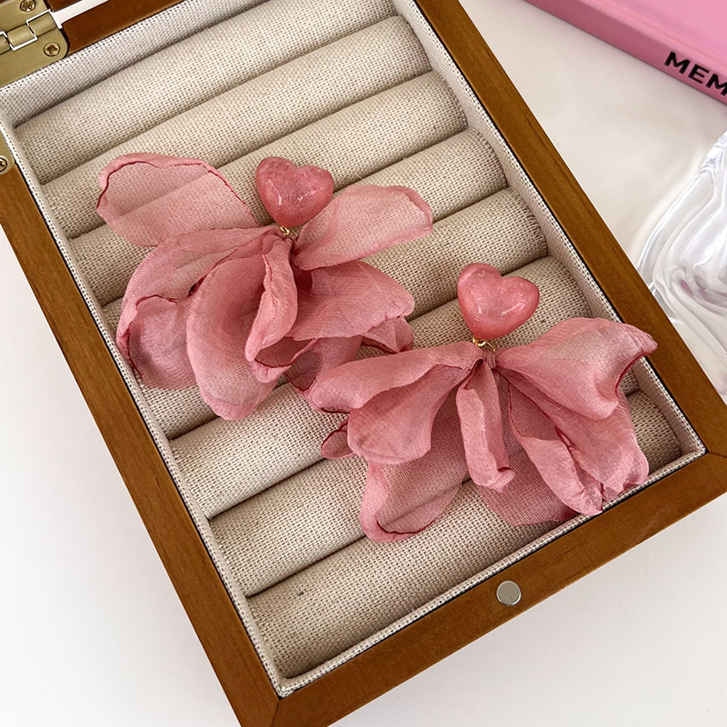 하트와 플로럴 귀걸이