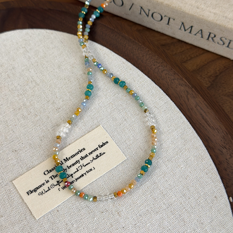 Вінтажна Ручна Робота Кольорового Кришталевого Намиста-чокер